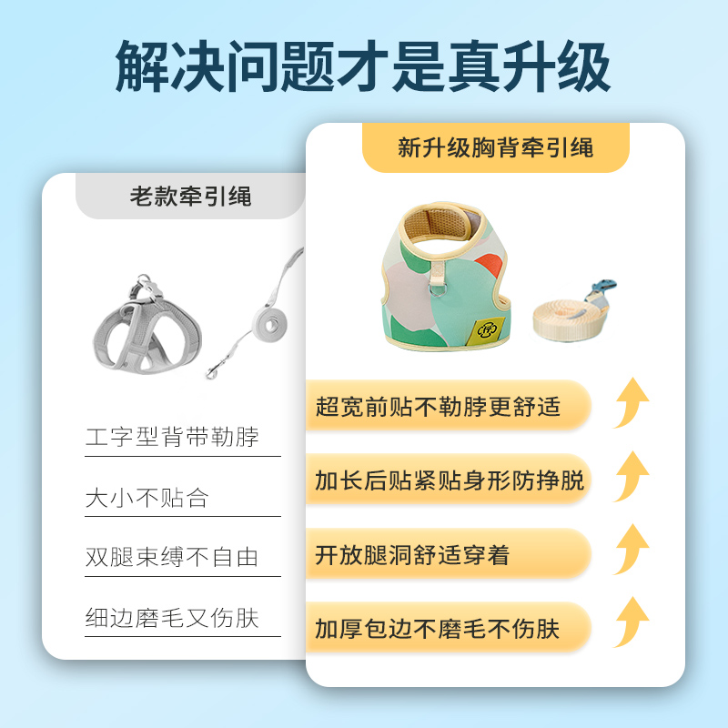 猫咪牵引绳背心式胸背带防挣脱遛猫绳外出专用可调节出行幼猫绳子