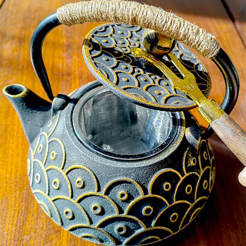 好客山东 铜钱铁壶煮茶器茶炉铸铁壶泡茶壶专用煮茶烧水壶铁茶壶