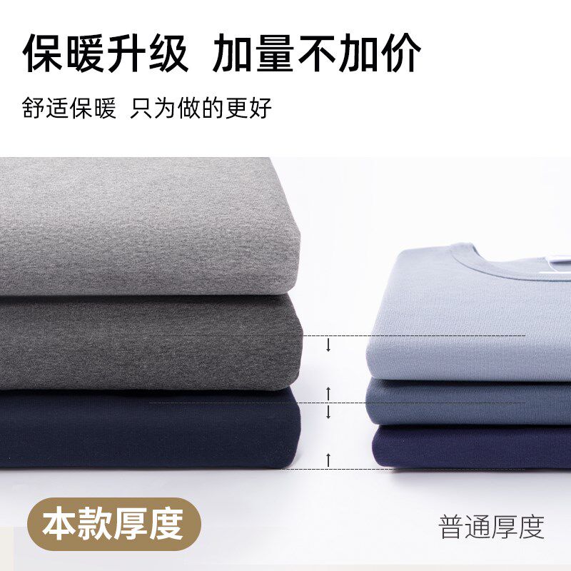 老人秋衣秋裤男开衫纯棉上衣保暖内衣套装中老年春冬棉毛衫女加厚