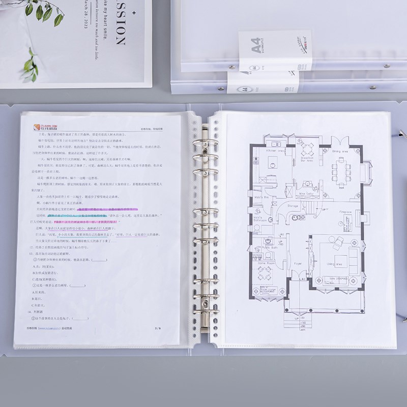 a4卡册9孔资料册专辑小卡九宫格4宫格8格横长条镭射票内页收纳册