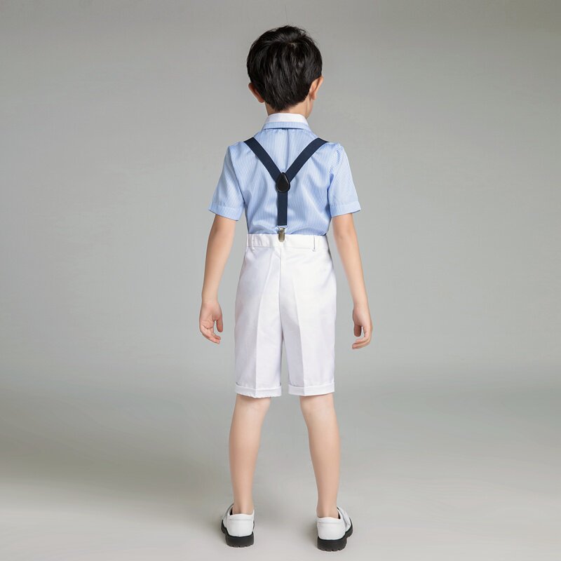 六一儿童礼服小花童主持人男童钢琴演出服装背带裤合唱表演套装夏