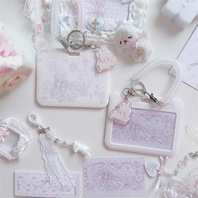 人形电脑天使心卡套校园少女卡通公交卡饭卡证件卡套小卡收纳学生