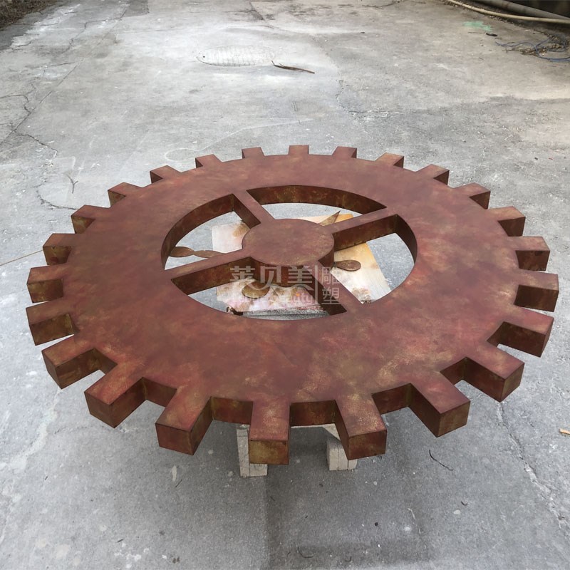 户外广场商业景点墙面挂墙大型艺术仿铜做旧仿铁锈金属齿轮景观