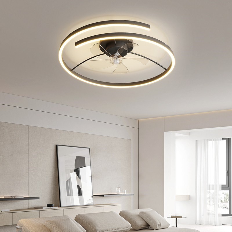 卧室风扇灯吸顶灯设计师灯具主卧房间家用卧室餐厅电扇灯2024新款