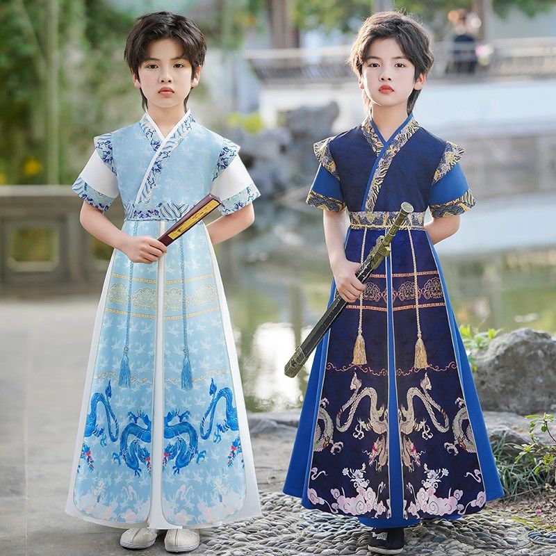 男童汉服儿童国风朗诵六一儿童节古风合唱演出服男孩民族表演服装