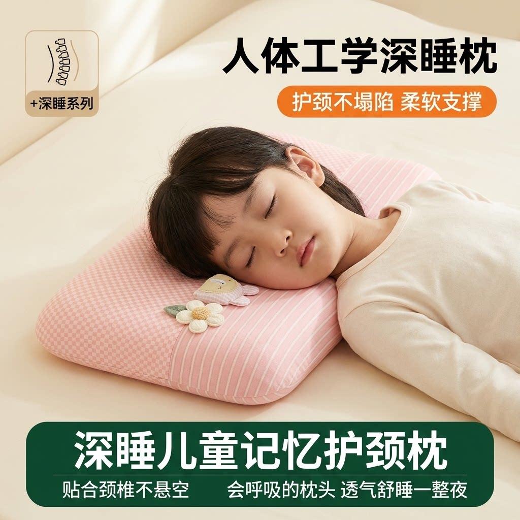 儿童记忆枕头枕芯一对6-12岁宝宝专用午睡枕护颈椎助睡眠枕30x50