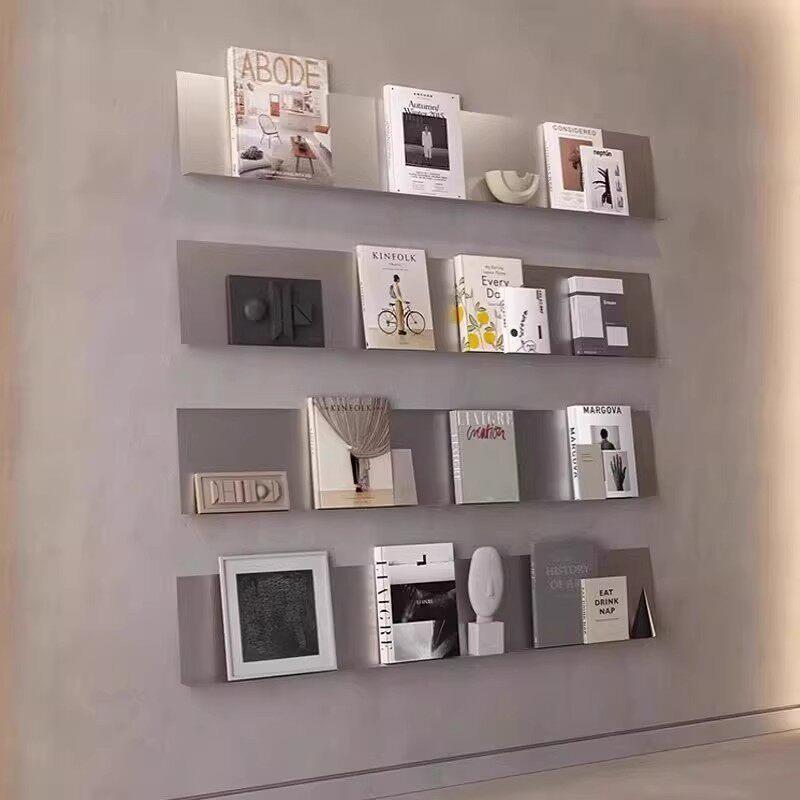 不锈钢一字层板上墙书架隔板收纳展示客厅vitsoe杂志架壁挂置物架