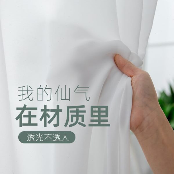 窗帘纱帘透光不透人纱飘窗白纱阳台纱客厅卧室半遮光窗纱白色新款