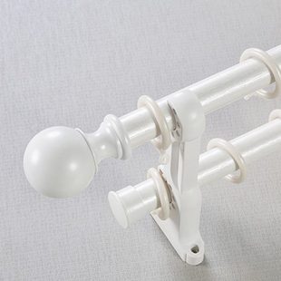 加厚铝合金窗帘杆罗马杆黑白色单杆双杆窗帘轨道杆子卧室支架配件