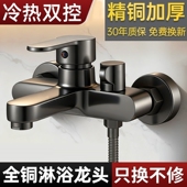 精铜淋浴水龙头冷热混水阀一体双开冷热水洗澡沐浴花洒套装 三合一