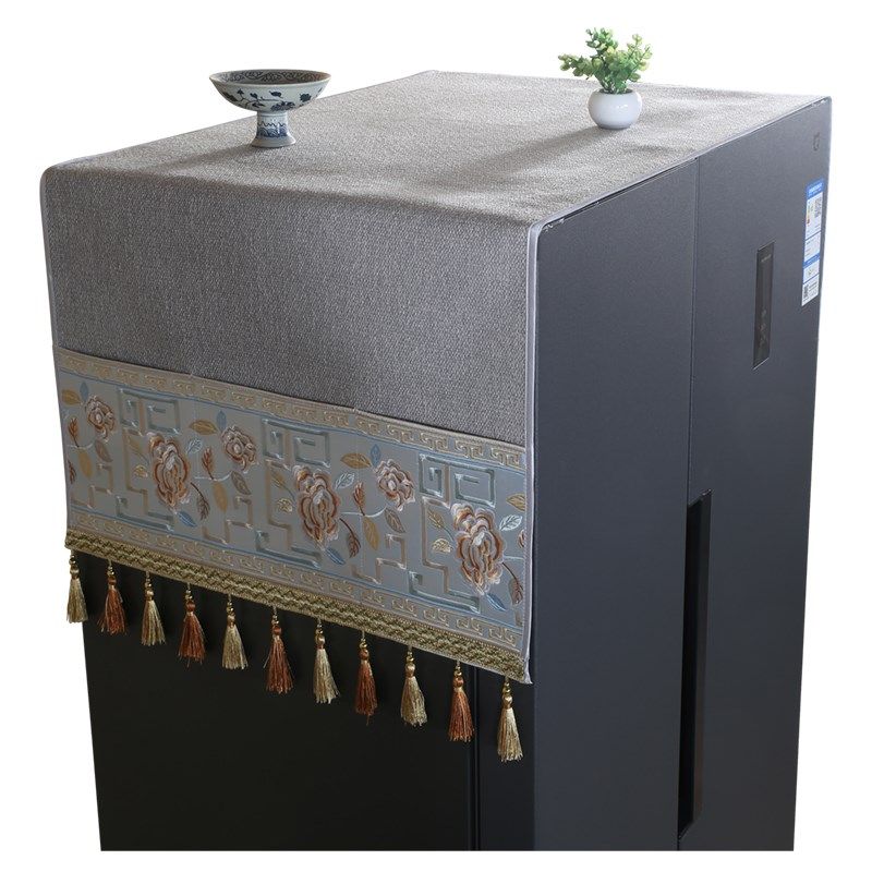 高端冰箱防尘盖布罩巾顶轻奢中式绣花单双开门卡萨帝家用2024新款