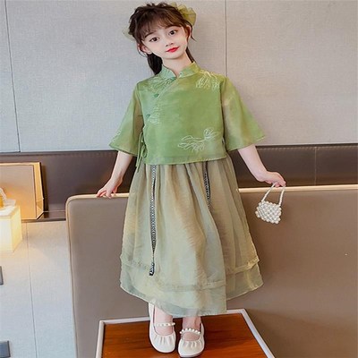 女童江南水乡春夏汉服2024新款儿童高级国风套裙中式裙子套装