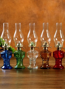 复古煤油灯摆件桌面装饰品农村老式煤油灯户外露营小夜灯拍摄道具