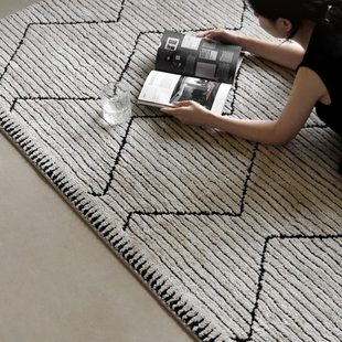 客厅米黑轻奢高端高级卧室满铺 澜品ㄑ千屿折意ㄑ土耳其进口地毯