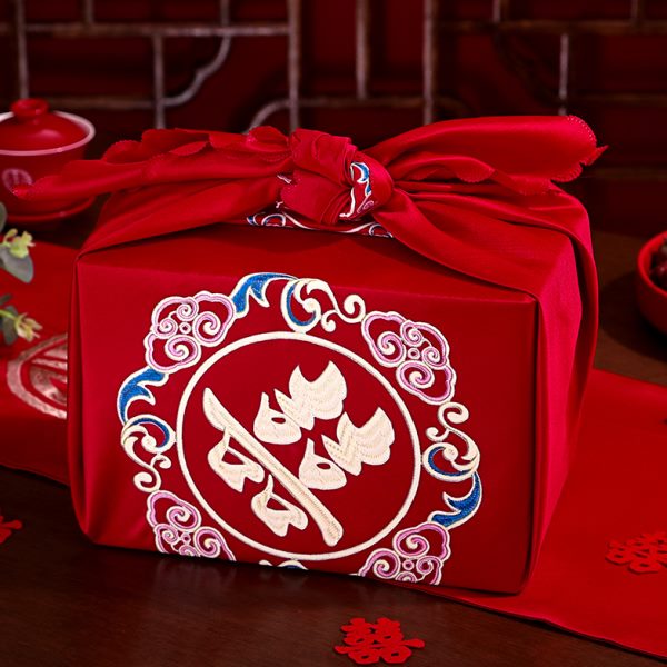 结婚包袱布红色刺绣娘家嫁妆女方陪嫁婚礼喜盆包裹皮婚庆喜包袱皮