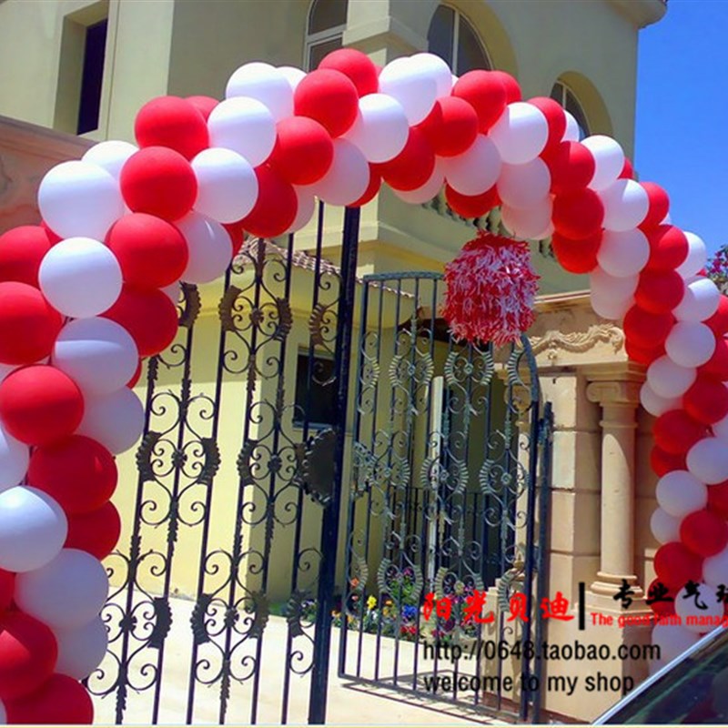 白色碳纤维杆子气球拱门支架子底座环扣可拆卸折叠结婚庆开业生日