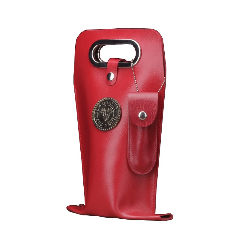 单支白酒手提袋矮胖瓶专用红酒白兰地优质皮制节日礼品酒盒开瓶器