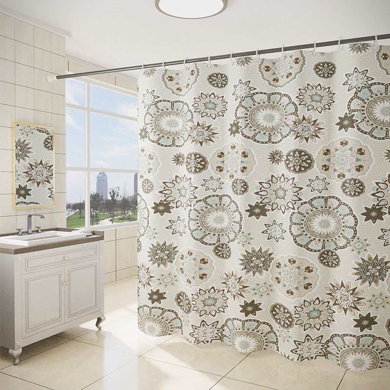 卫生间浴帘防水布套装浴室门帘加厚防霉帘免打孔淋浴隔断帘新风情