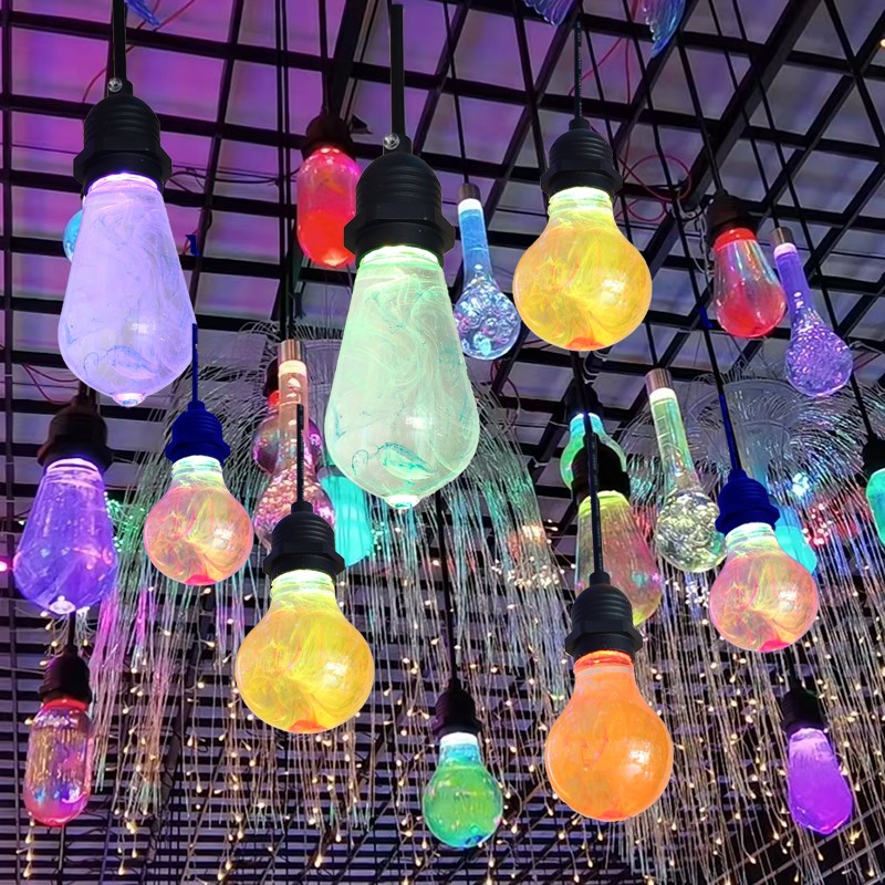 LED许愿瓶 led七彩琥珀琉璃灯 户外许愿瓶灯防水树木亮化挂树