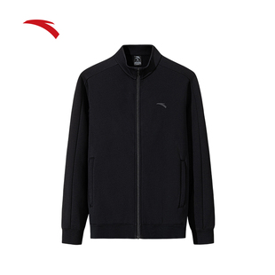 安踏加绒运动服外套男士冬季新款立领开衫行政夹克上衣152547728N