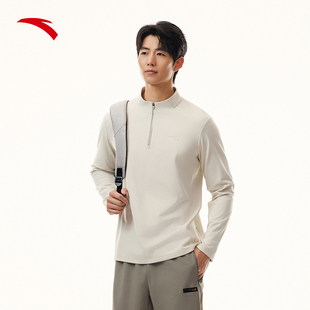 安踏速干长T运动长袖T恤男士修身拇指扣套头衫上衣152617403-ZB