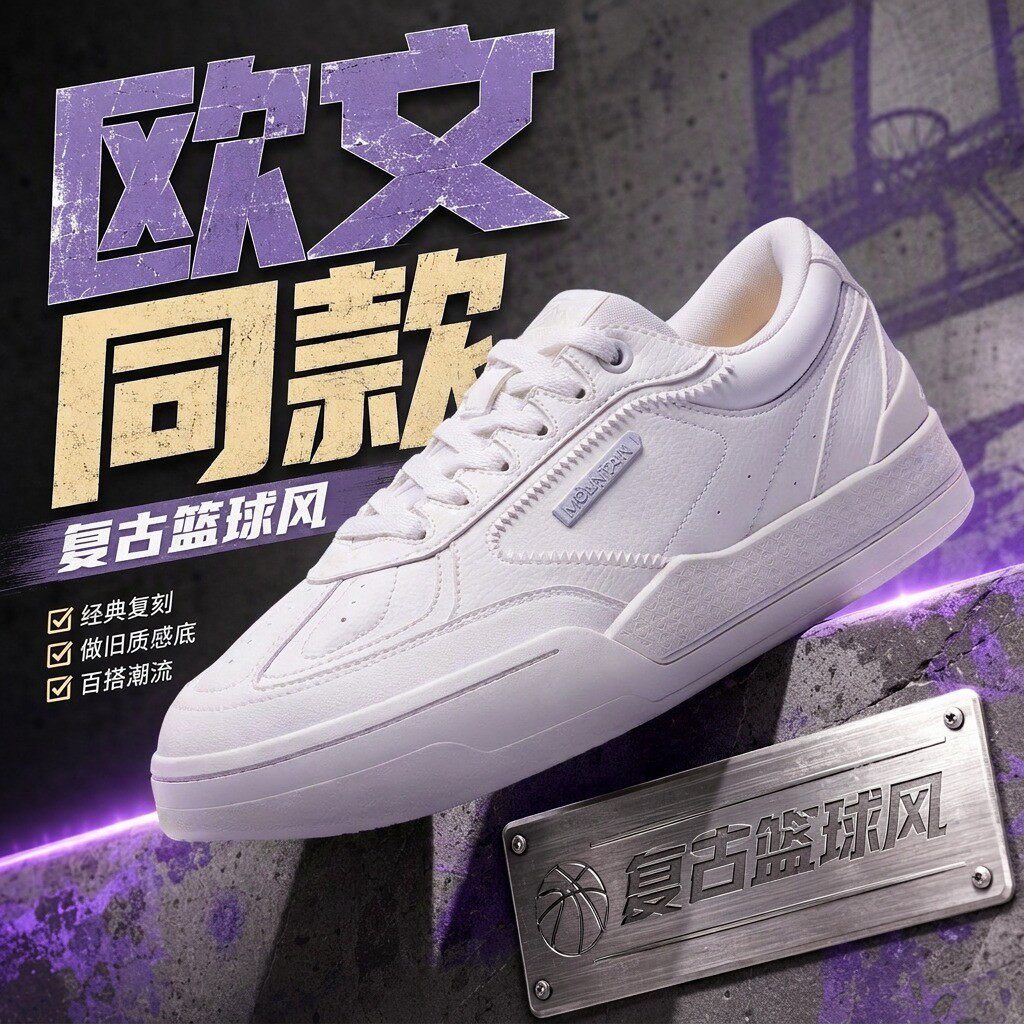 【欧文凯里同款】安踏小白鞋休闲百搭复古潮流百搭时尚篮球板鞋ZB