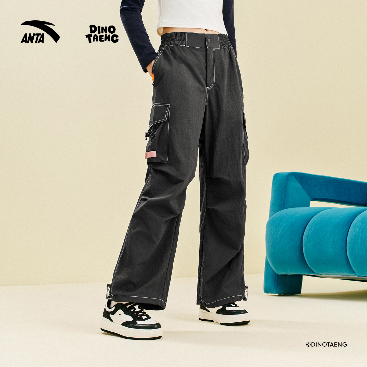 安踏呆萌町联名阔腿裤女20