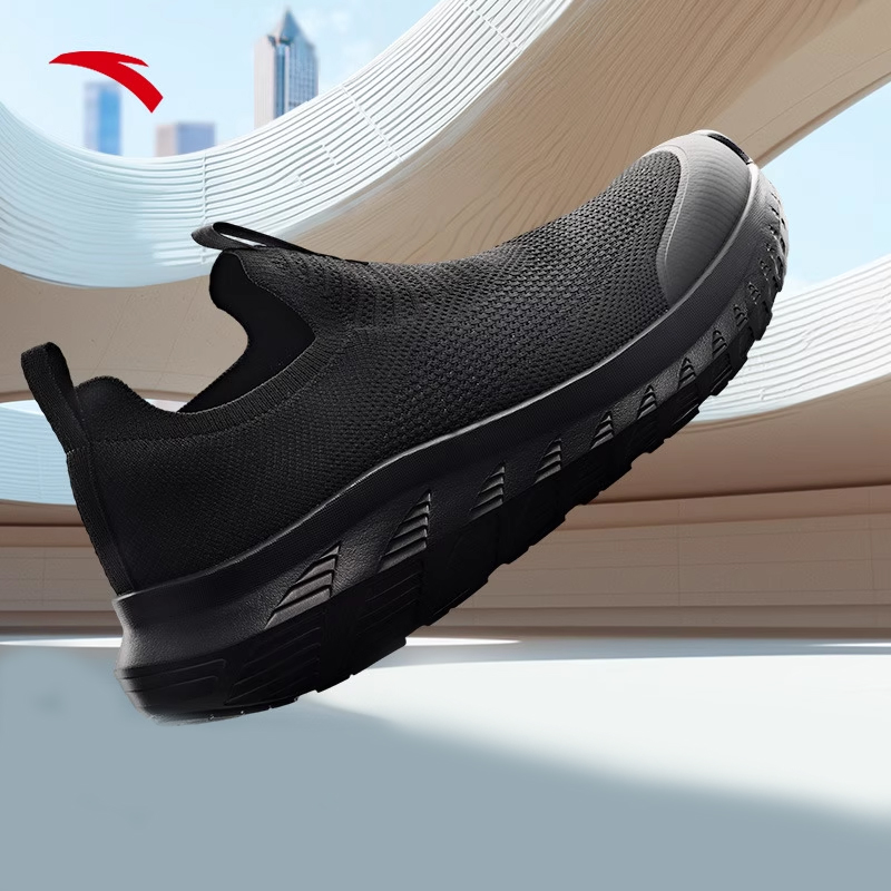 安踏一脚蹬休闲鞋男鞋秋季新款网面透气舒适通勤运动鞋112537703