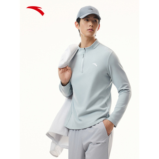 新款 t恤卫衣男士 通勤上衣152617407 半拉链加绒长袖 安踏CHN系列