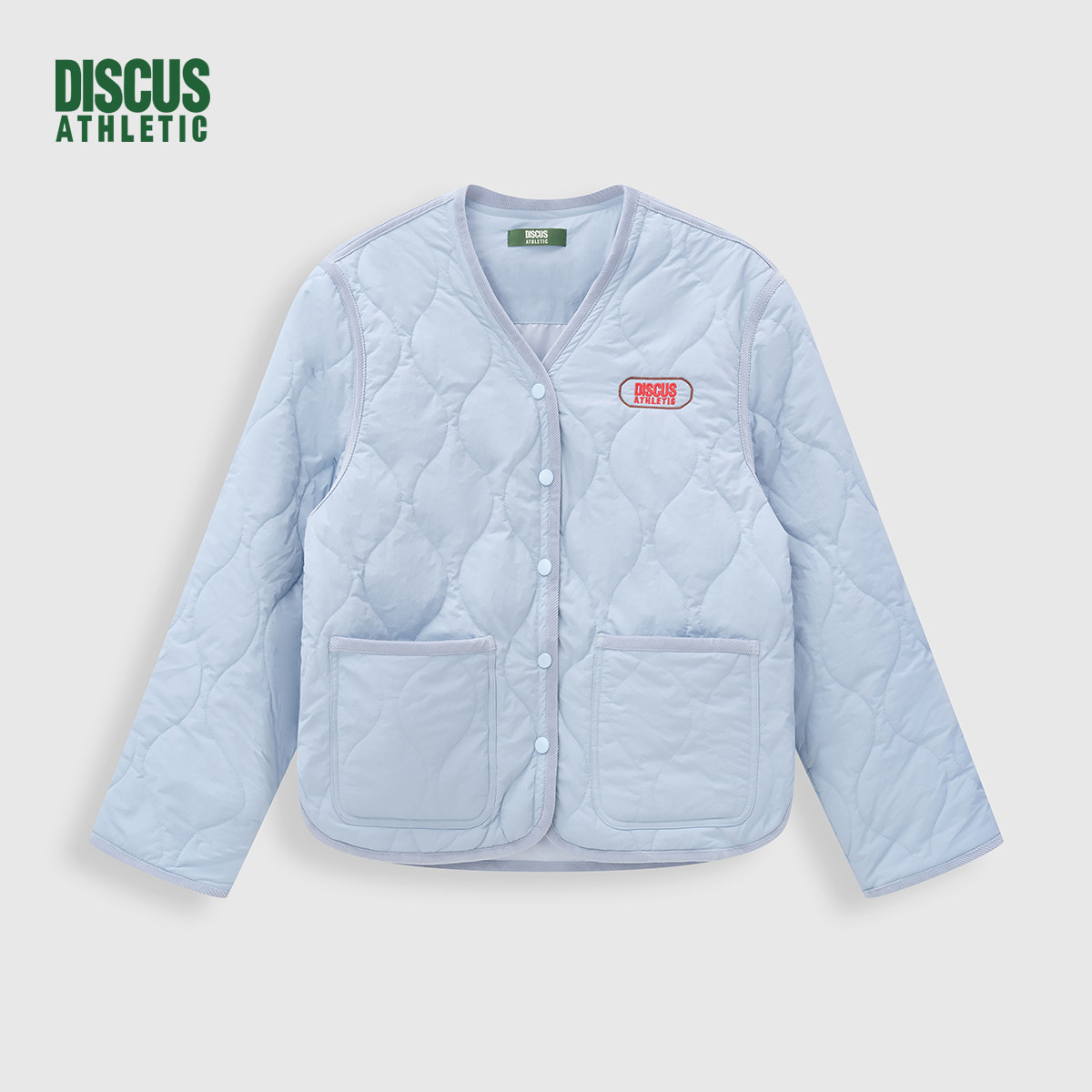 DISCUS2025冬季女款轻薄棉服轻便圆领车缝纹理锁棉时尚棉服外套图片