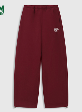 DISCUS 2025冬季新款宽松运动裤女款宽腿直筒长裤美式复古休闲裤