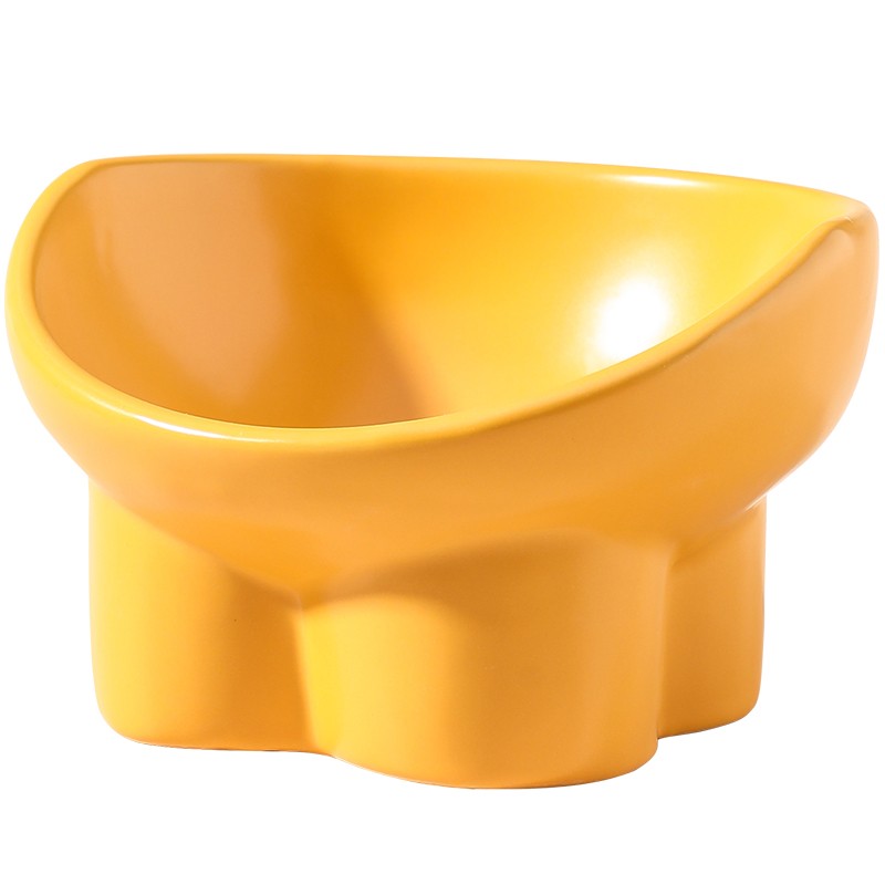 猫碗陶瓷保护颈椎高脚可爱新款倾斜防打翻斜口大径猫零食喝水单碗