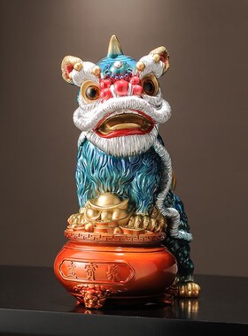 醒狮舞狮招财摆件国潮乔迁开业礼品新中式客厅玄关前台办公室摆件