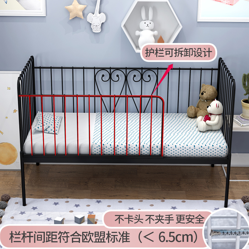 儿童床拼接大床带护栏铁艺加宽小床边沙发床男孩单人床简易公主床