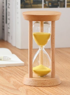 木质沙漏计时器30分钟三分钟3五1时间小摆件流沙瓶儿童半小时防摔
