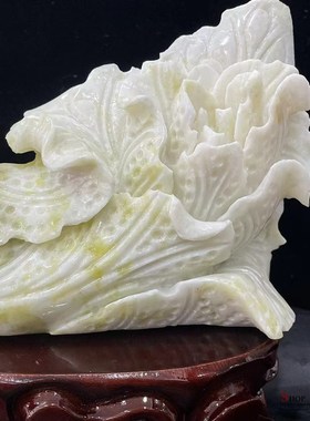 天然蓝田玉白菜摆件家居玄关客厅酒柜电视柜办公室装饰品礼品摆设