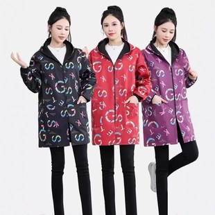 加绒加厚罩衣大人围裙厨房家用防水防油长袖 时尚 女外套工作服冬季