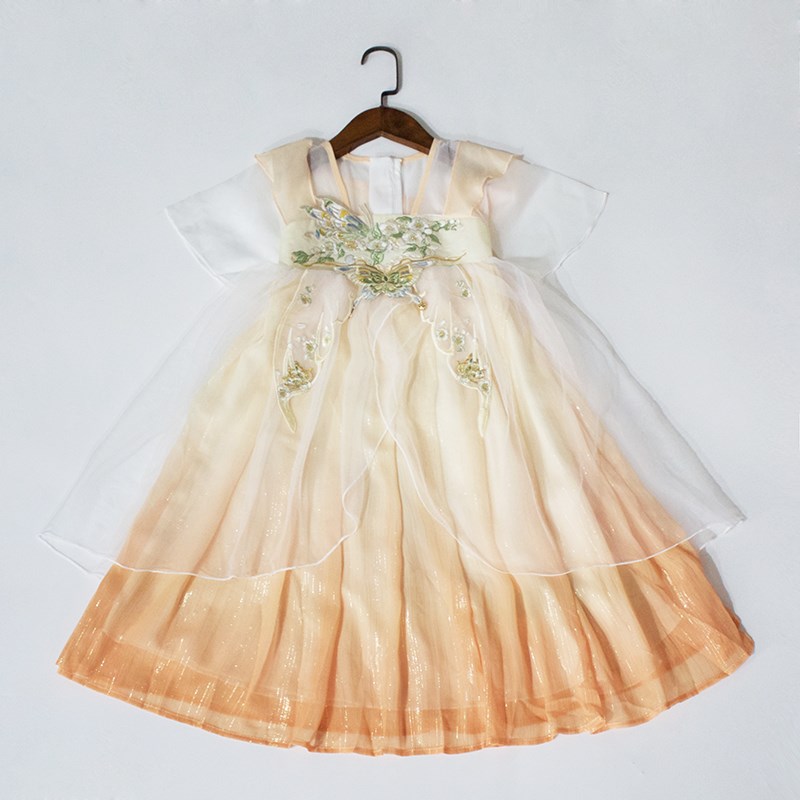 小仙女~售完无补~夏季女童汉服连衣裙轻薄柔软中国风演出礼服