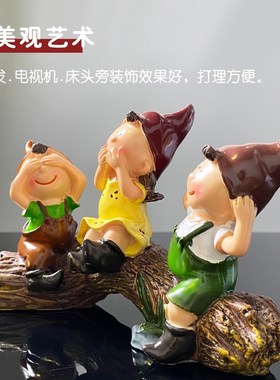 三不娃娃人偶摆件创意新中式电视酒柜玄关家居软装饰品