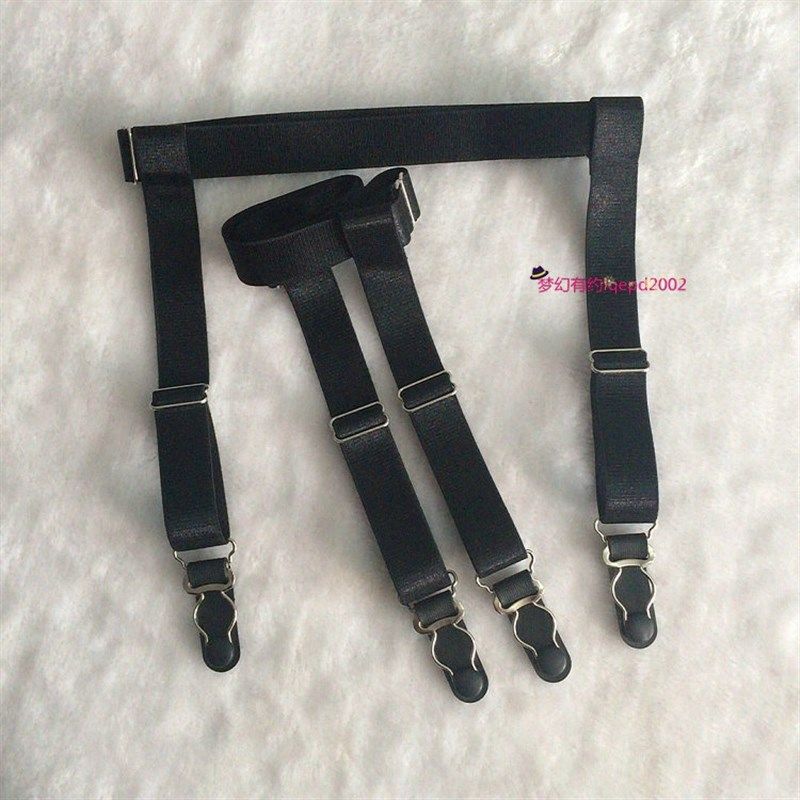 大腿环吊袜带鸭嘴夹金属扣正装衬衫防皱jk吊带袜长筒丝袜网袜防滑