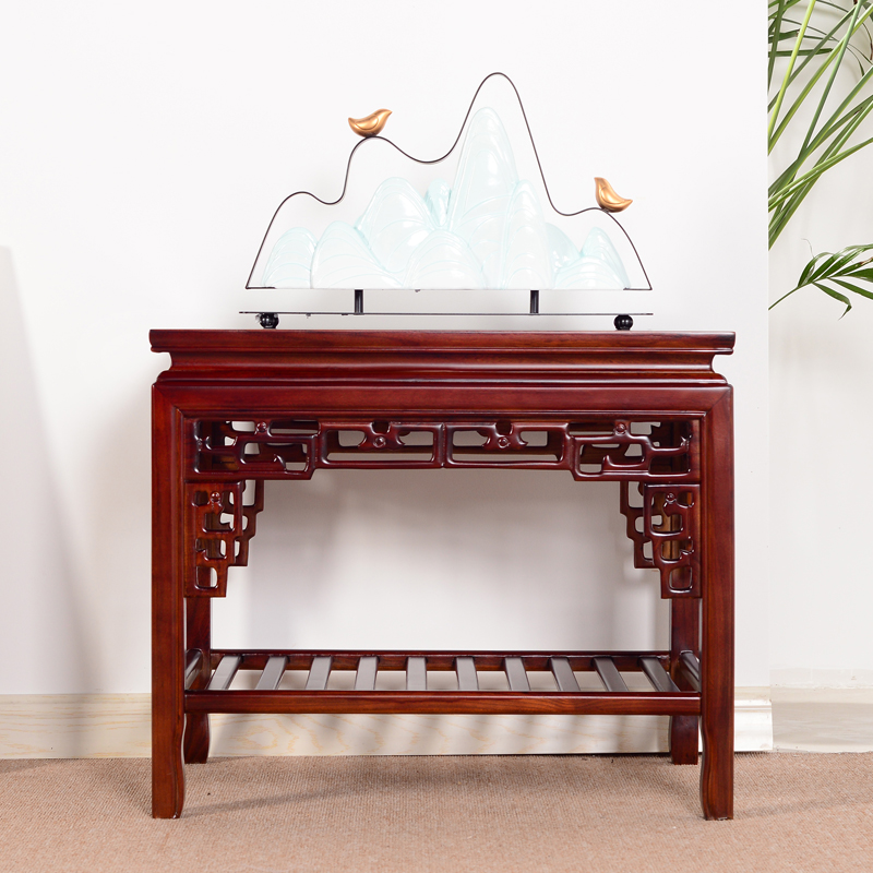 中式茶桌客厅实木沙发边几边桌长方形小茶几盆景角几桌鱼缸置物架