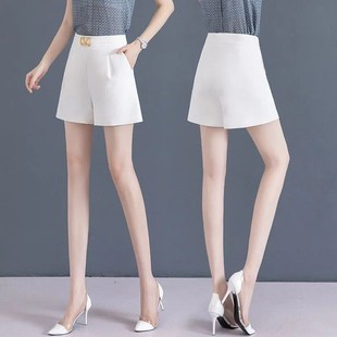 短裤 显瘦a字高腰百搭职业裤 女2024夏季 宽松时尚 子 新款 阔腿西装