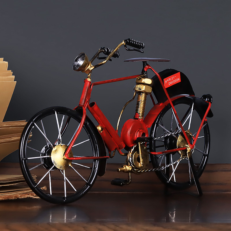 复古铁艺自行车摩托车工艺品小摆设创意居家电视柜酒柜装饰品摆件