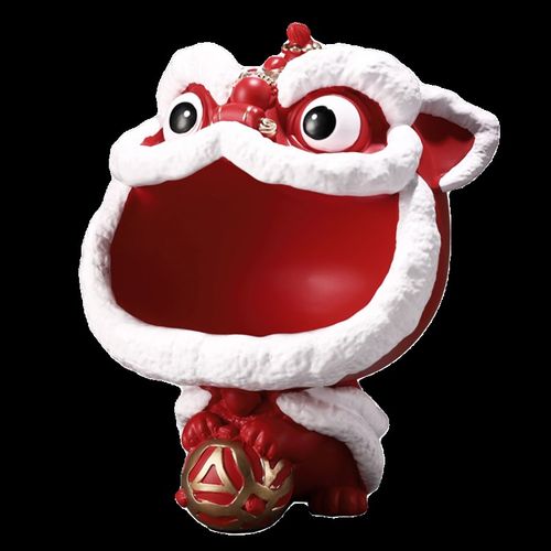 春节喜庆醒狮收纳摆件新中式 乔迁新居入户玄关电视柜酒柜装饰品