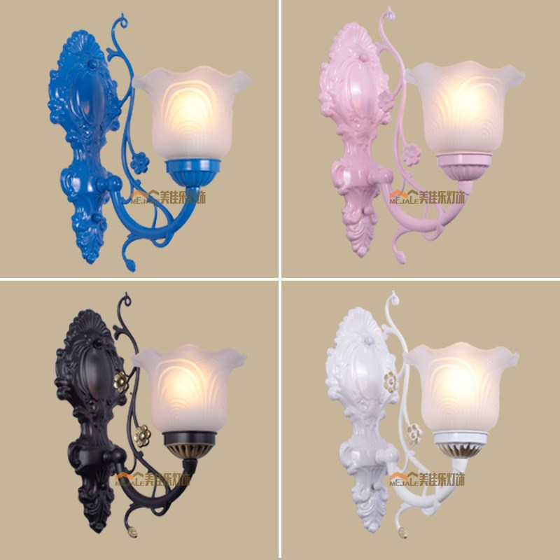 美式壁灯卧室过道灯床头书房灯简约创意欧式客厅背景墙单双头壁灯