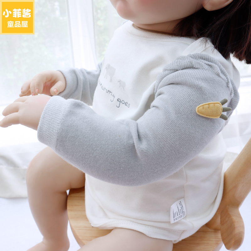 婴儿袖套春秋冬季纯棉保暖防冻新生儿宝宝睡觉护手臂小孩护胳膊套