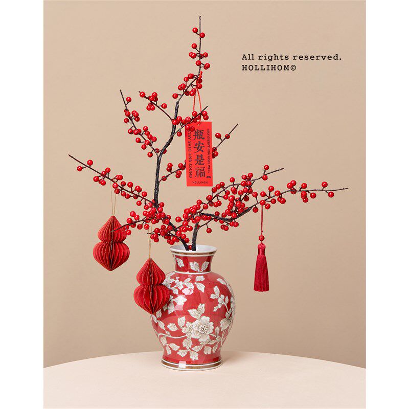 逅里 富兰花藤 景德镇新中式花瓶 春节新年摆件 高级感乔迁礼物,家居饰品,花瓶,淘宝优惠券,粉丝福利购,淘宝优惠卷