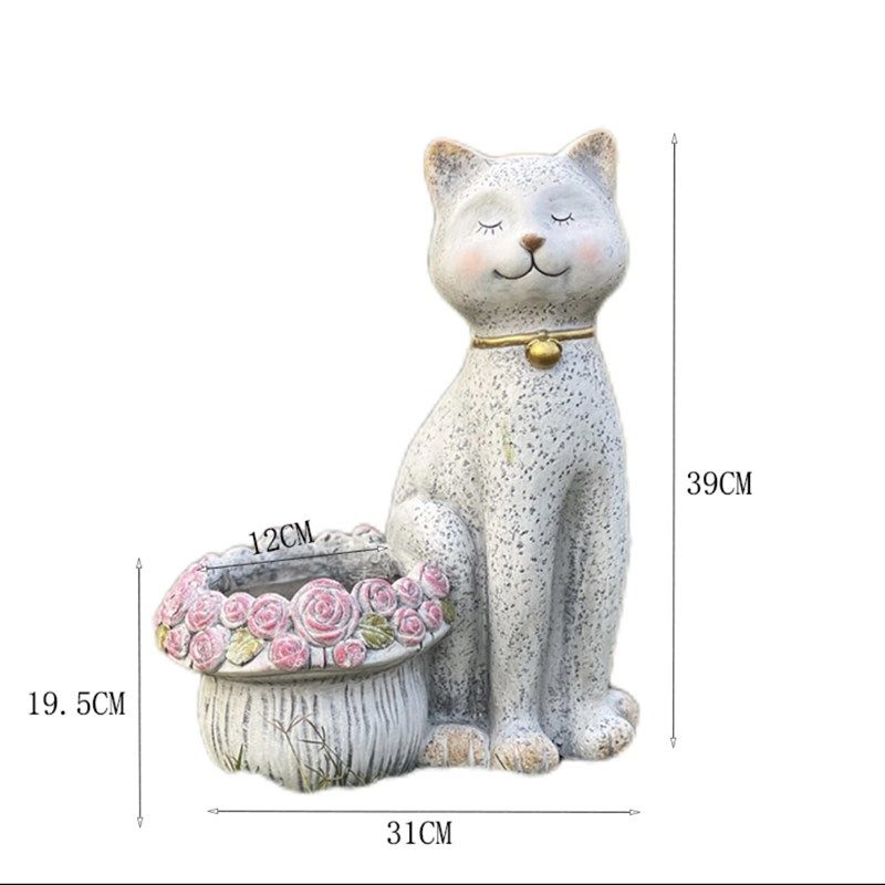 佳鲤推荐动物卡通猫咪装饰花盆户外阳台花园园艺幼儿园摆件庭院