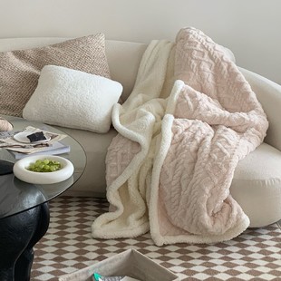 加厚毛毯铺床被子加绒保暖羊羔绒学生宿舍办公室沙发午睡珊瑚绒冬