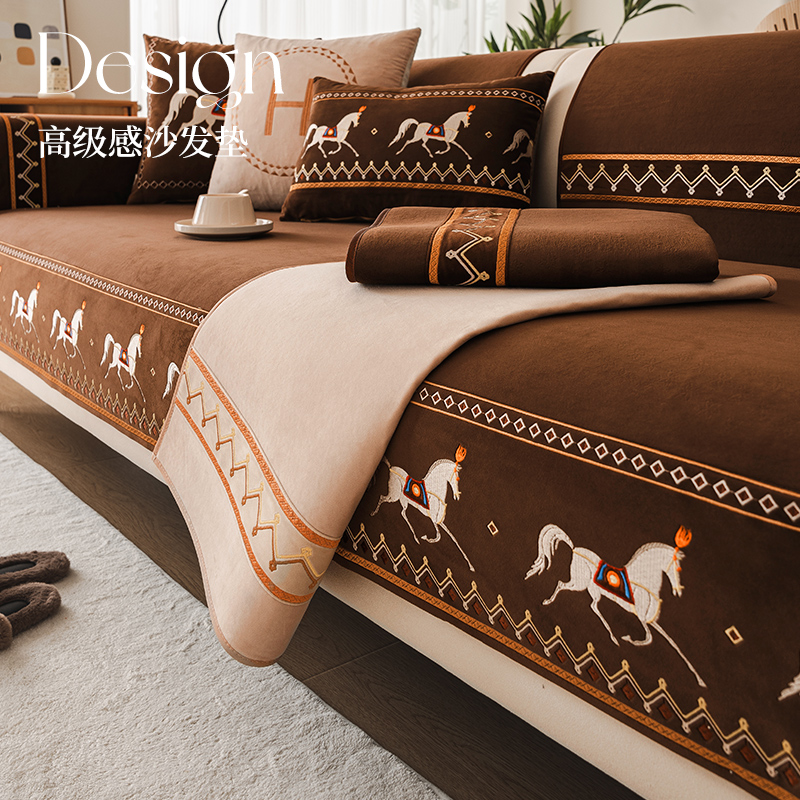 欧式新款2023沙发垫四季通用防滑高端盖布美式坐垫沙发套沙发套罩